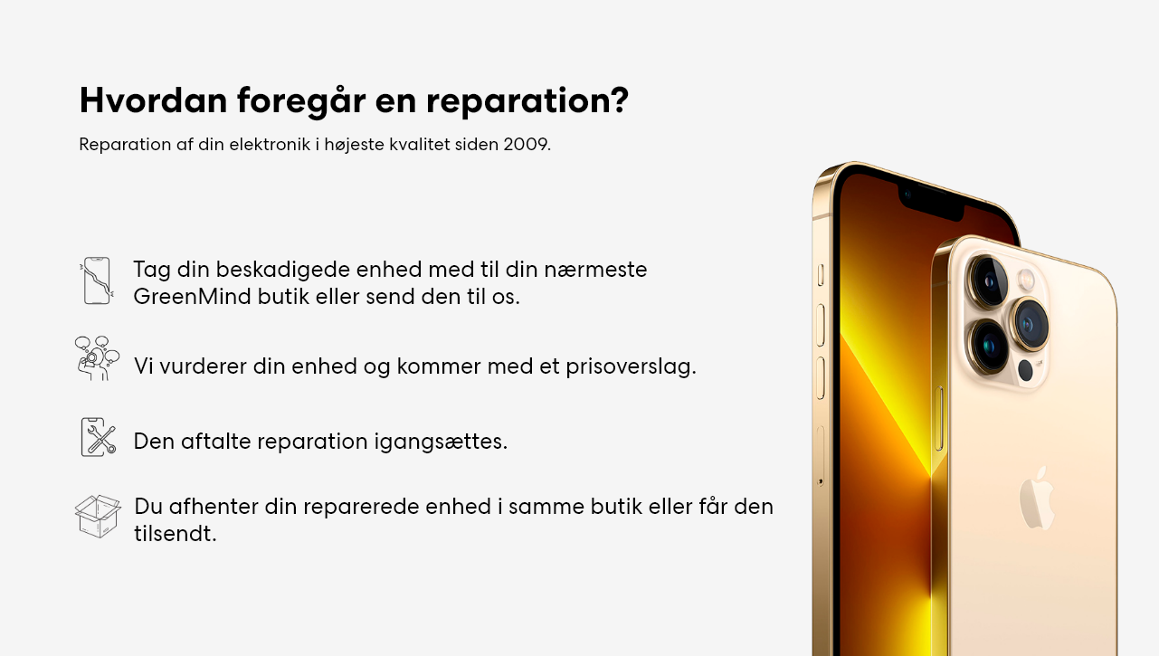 hvordan foregår en reparation hos greenmind